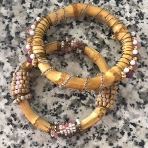 Express wood beaded bangles